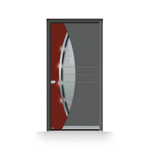 Glas-Haustür mit Kratzschutz und Fingerscan