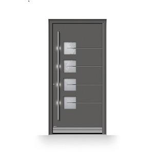 Moderne Haustür aus Glas mit Fingerscan